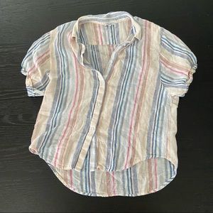 Splendid button up blouse. Rainbow stripes. Size m